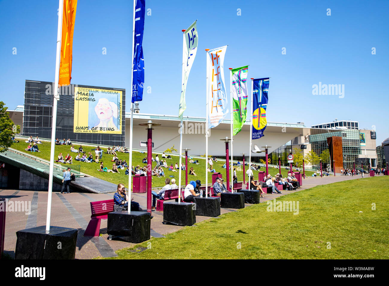 Amsterdam, 1999 günstig, Innenstadt, Altstadt, dem Museumplein, Stedelijk Museum, Van Gogh Museum, Stockfoto