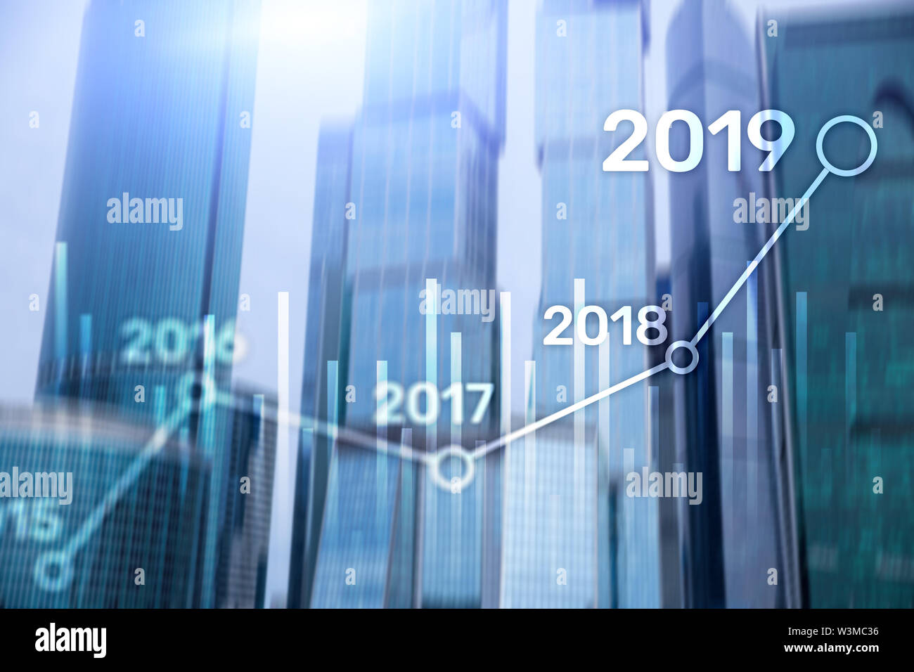 2019 Plan für finanzielles Wachstum. Unternehmen und Investitionen. Stockfoto