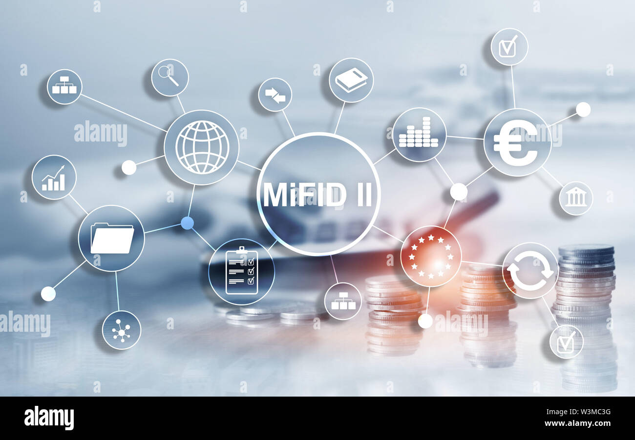 Die Richtlinie über Märkte für Finanzinstrumente. MiFID II. Anlegerschutz Konzept Stockfoto