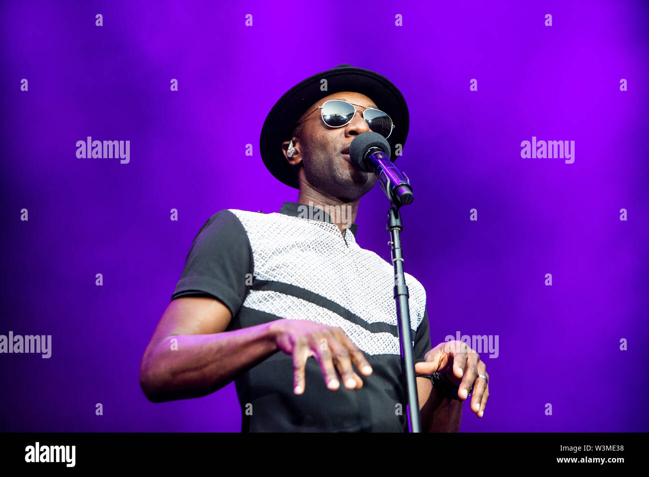 Locarno, Schweiz, 15. Juli 2019 Aloe Blacc live auf Mond und Sterne Festival © Roberto Finizio / alamy Stockfoto