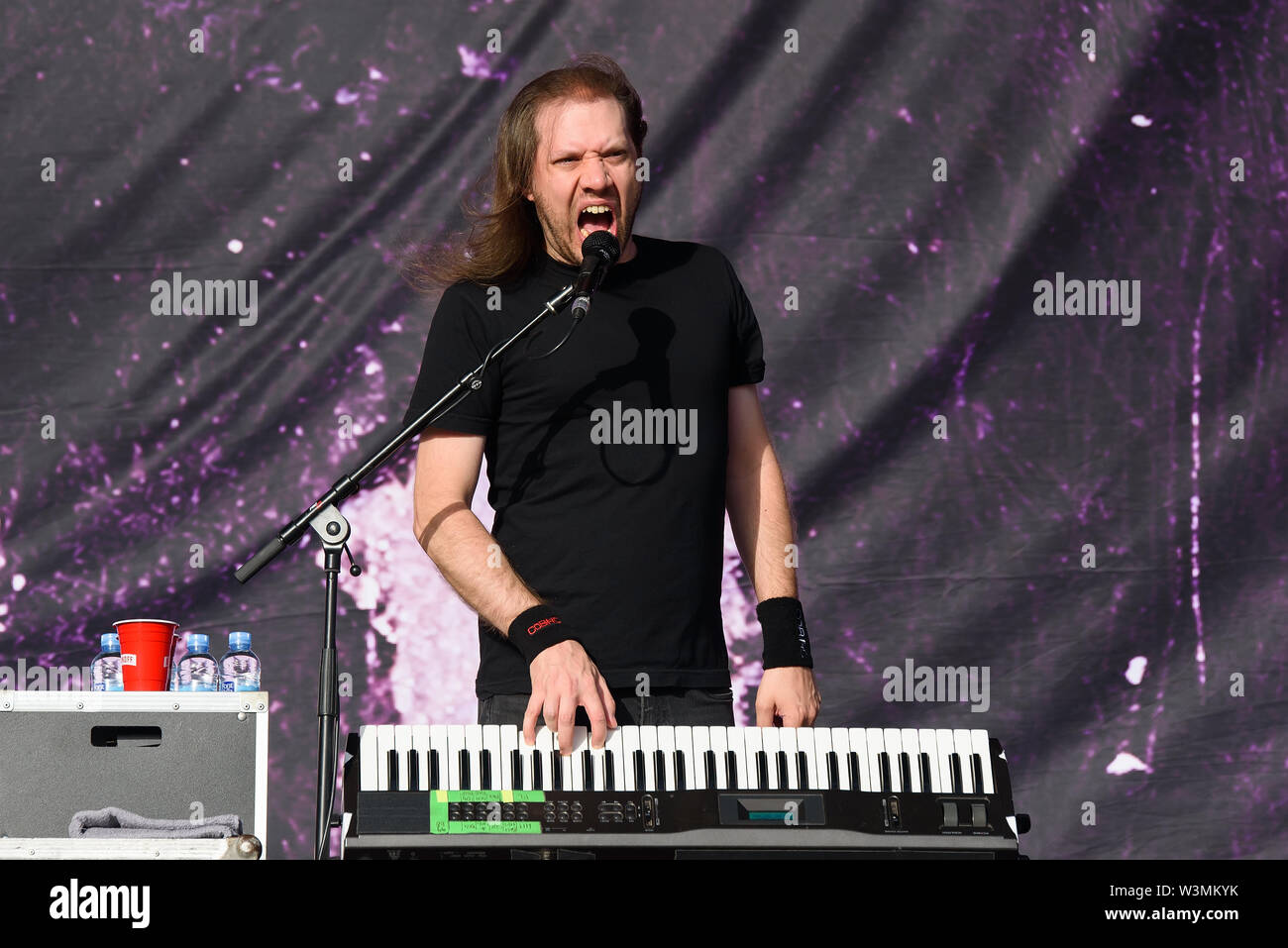 MADRID - 28.Juni: Children Of Bodom (extreme Metal Band) im Konzert an Download (Heavy Metal Musik Festival) am 28. Juni 2019 in Madrid, Spanien. Stockfoto