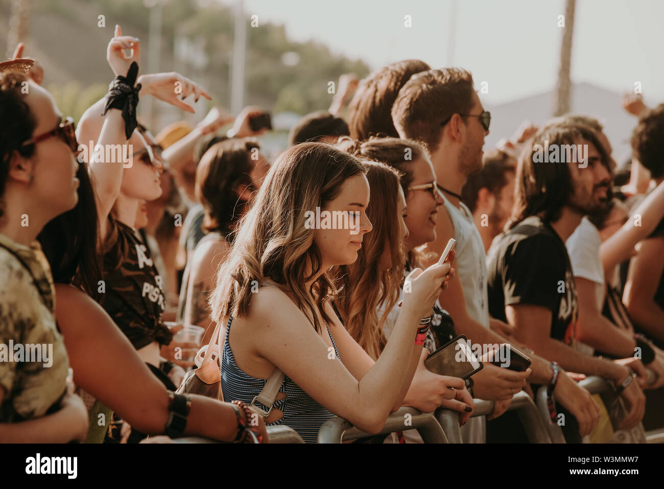 MADRID - 30.Juni: Die Masse in einem Konzert im Download (Heavy Metal Musik Festival) am 30. Juni 2019 in Madrid, Spanien. Stockfoto