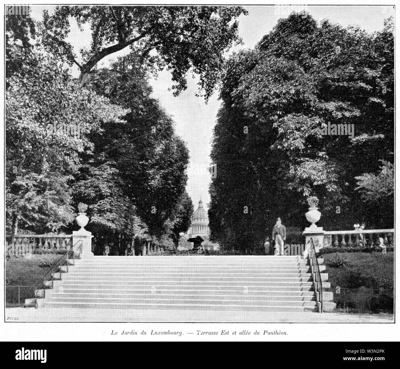 Clément Maurice Paris en plein air, BUC, 1897,030 Le Jardin du Luxembourg, Terrasse Est et allée du Panthéon. Stockfoto