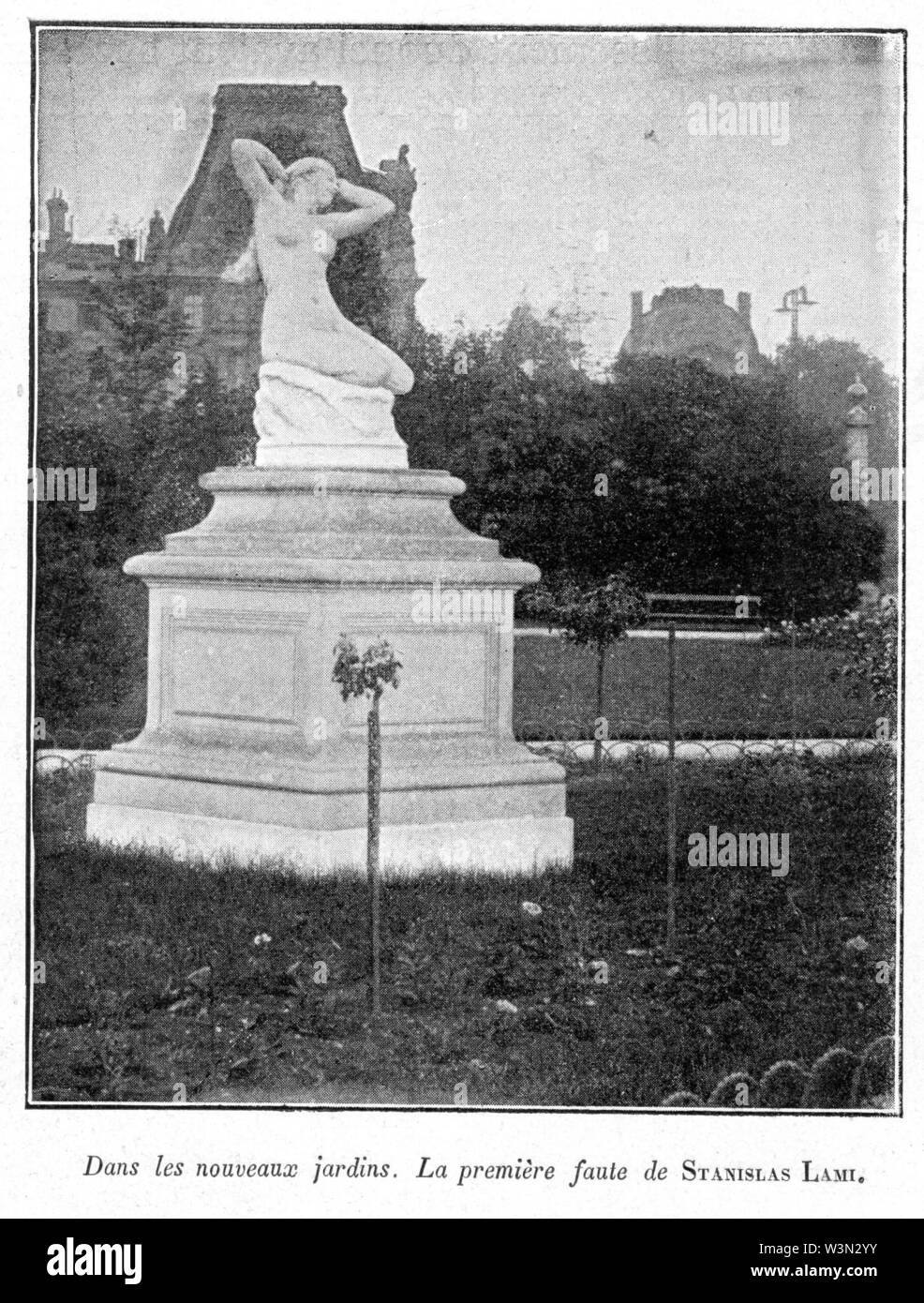 Clément Maurice Paris en plein air, BUC, 1897,051 Dans les nouveaux Jardins, La Première faute de STANISLAS LAMI. Stockfoto