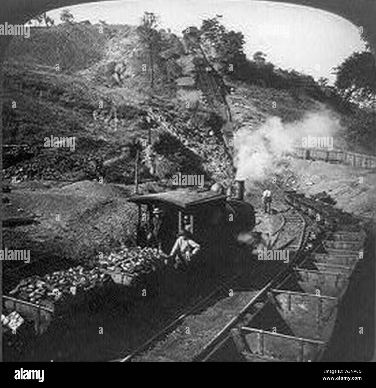 Kohle Zug und die Schwere Steigung. Stockfoto