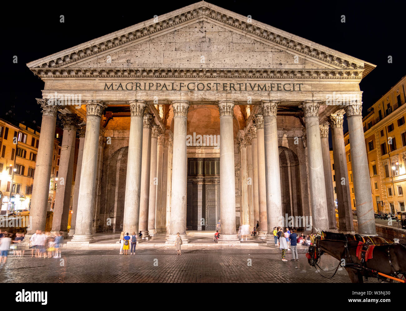 Pantheon heiligen Tempel bei Nacht - Rom, Italien Stockfoto