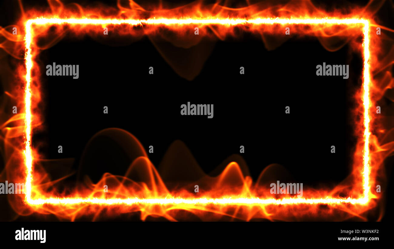 Smoky Rahmen mit Kopie Raum auf Feuer mit Copyspace eingestellt Stockfoto