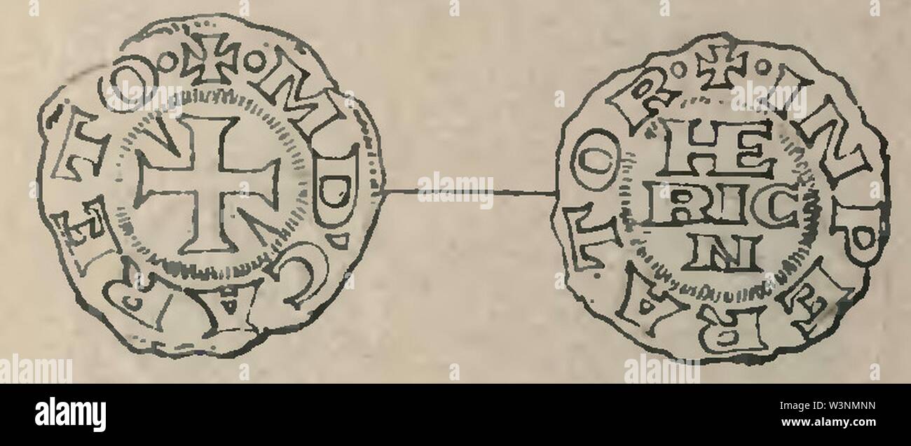 Münze von cortemilia von Rivista Italiana di Numismatica 1897 (Seite 30). Stockfoto
