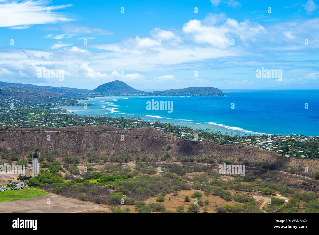 Luftaufnahme der Insel Oahu, Hawaii, USA Stockfoto