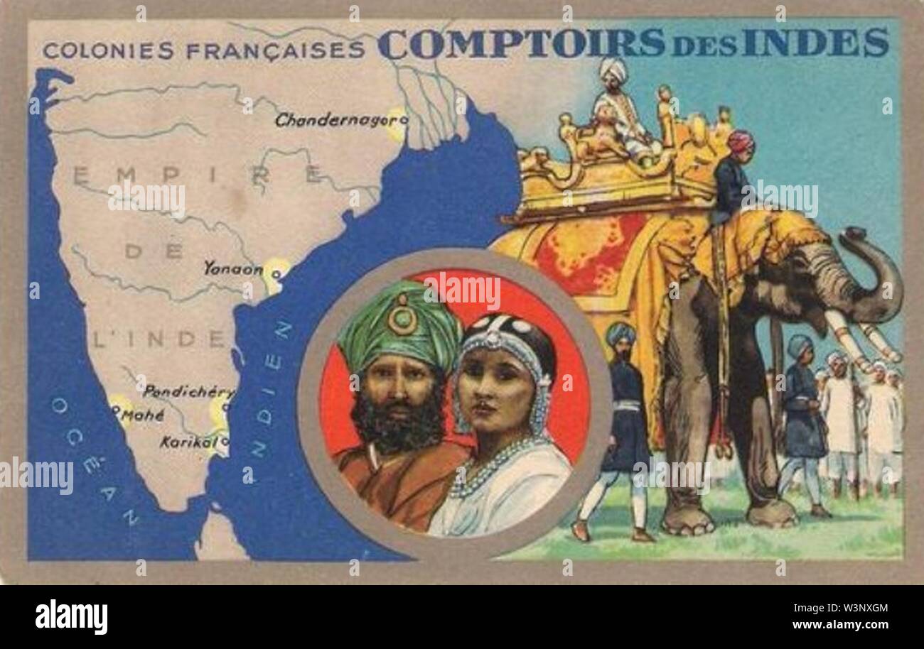 Collectible card Comptoirs des Indes. Stockfoto