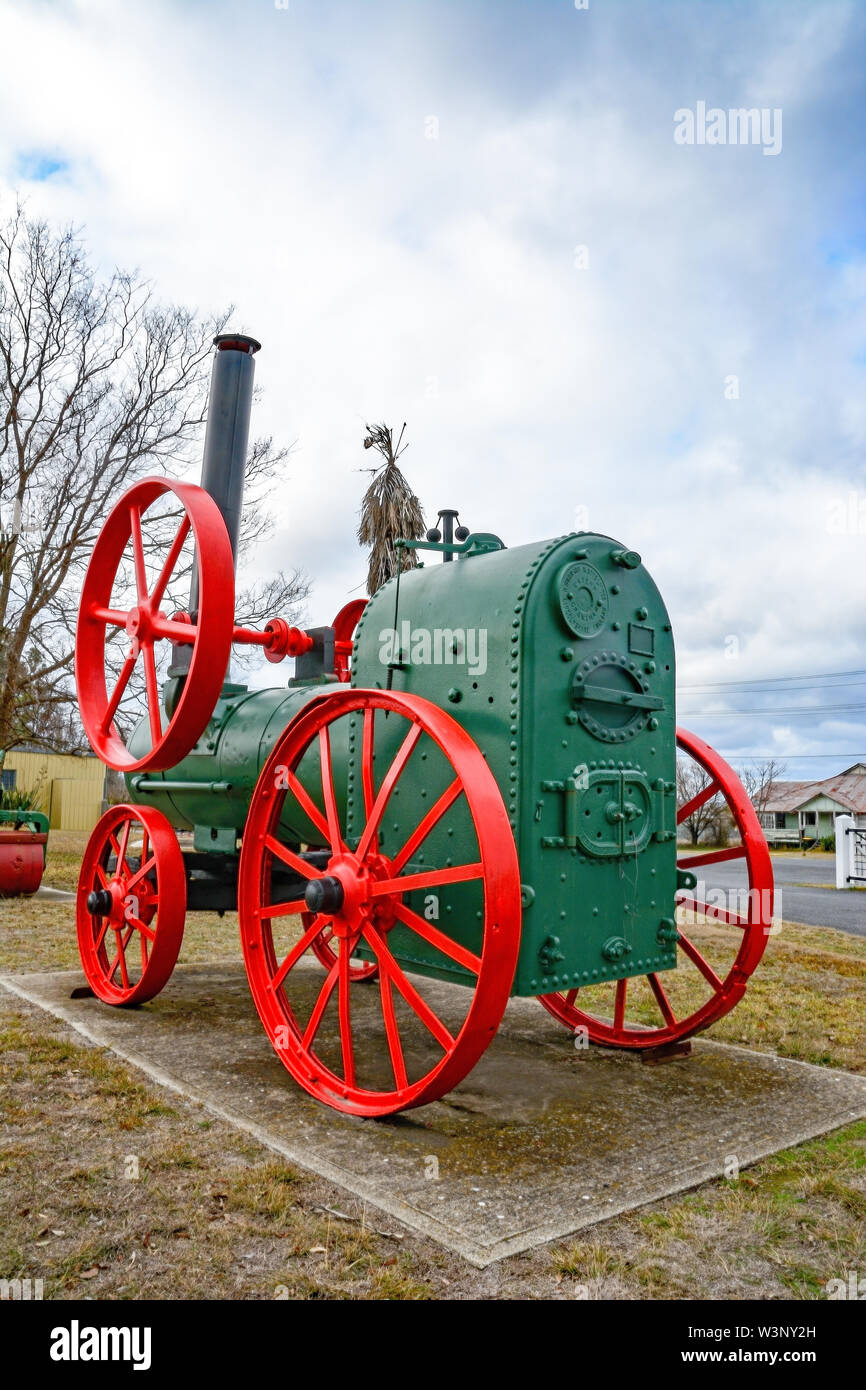 Ruston Hornsby Portable Dampfmaschine auf Anzeige an Tenterfield NSW Australien. Stockfoto