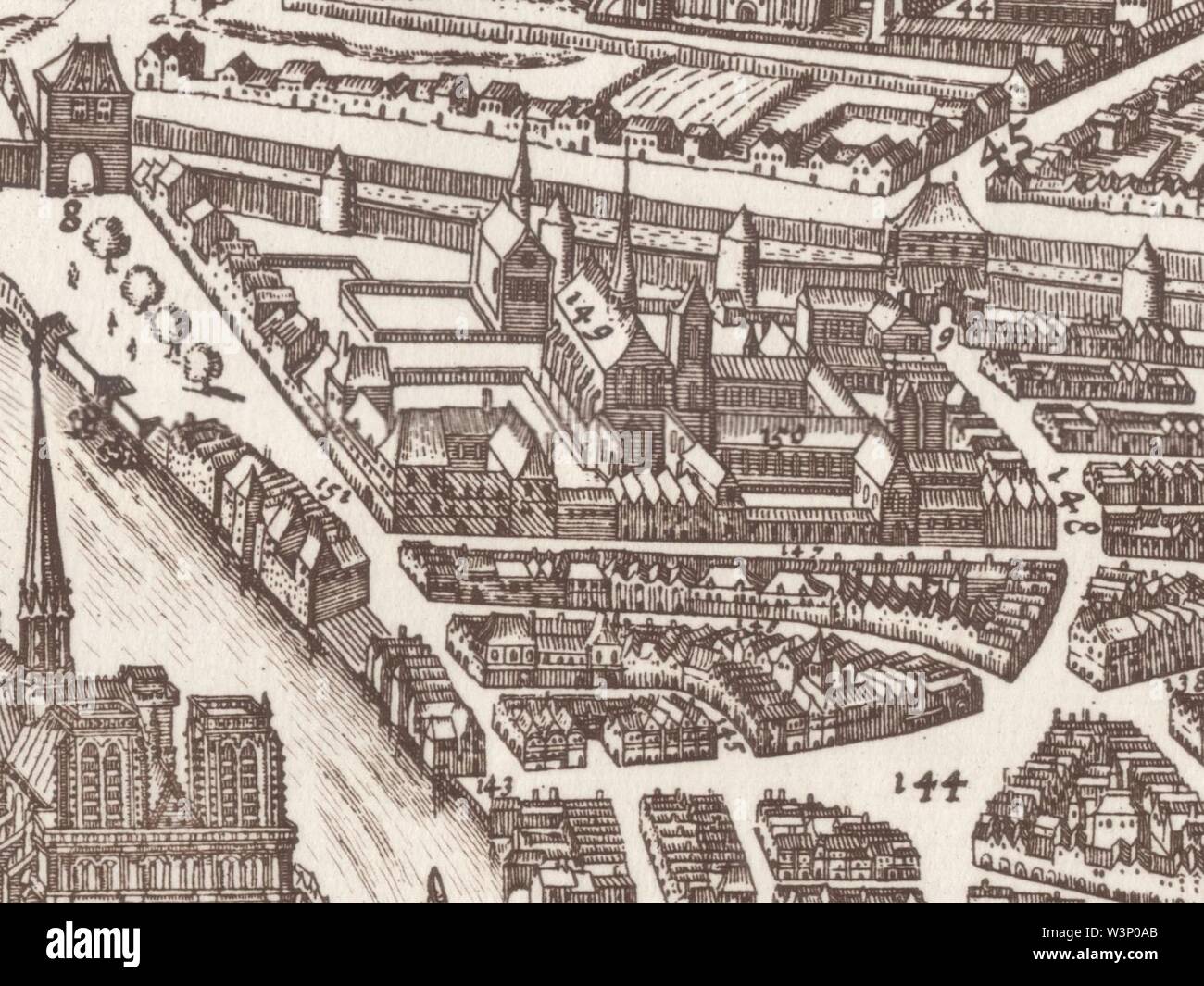Collège des Bernardins in 1618. Stockfoto