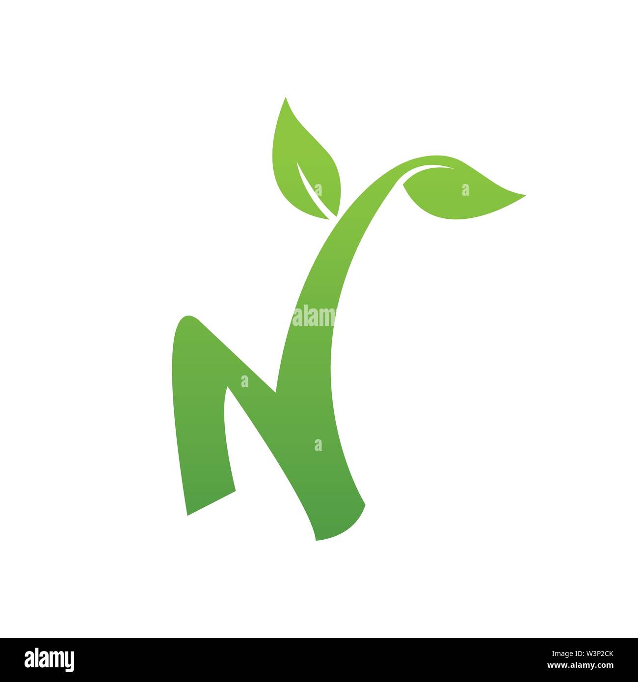 Buchstabe N Natur ökologie Logo Design Vector Stock Vektor
