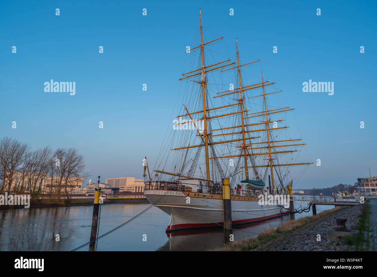 Bremen-Vegesack, Bremen, Deutschland - 29 März, 2019 Segeln Schulschiff Deutschland ist in Vegesack verankert. Im Jahre 1927 in Auftrag gegebene Schiff mit seiner 86 Meter. Stockfoto