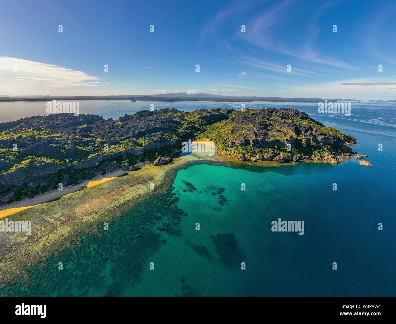 Insel Nosy Hara, Region Diana, drone Schuß,Madagaskar, Madagaskar Stockfoto