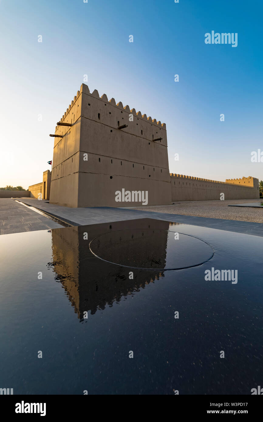 Qasr Al Muwaiji, Al Ain, Vereinigte Arabische Emirate - Jan. 5, 2018: Der Palast von Seiner Hoheit Scheich Khalifa Bin Zayed Al Nahyan Stockfoto
