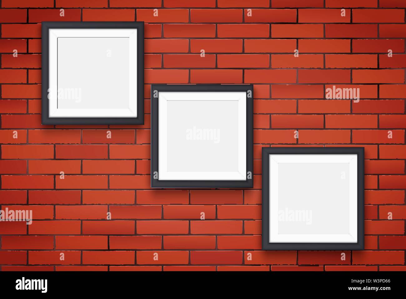 Red brick wall mit Bilderrahmen Stock Vektor