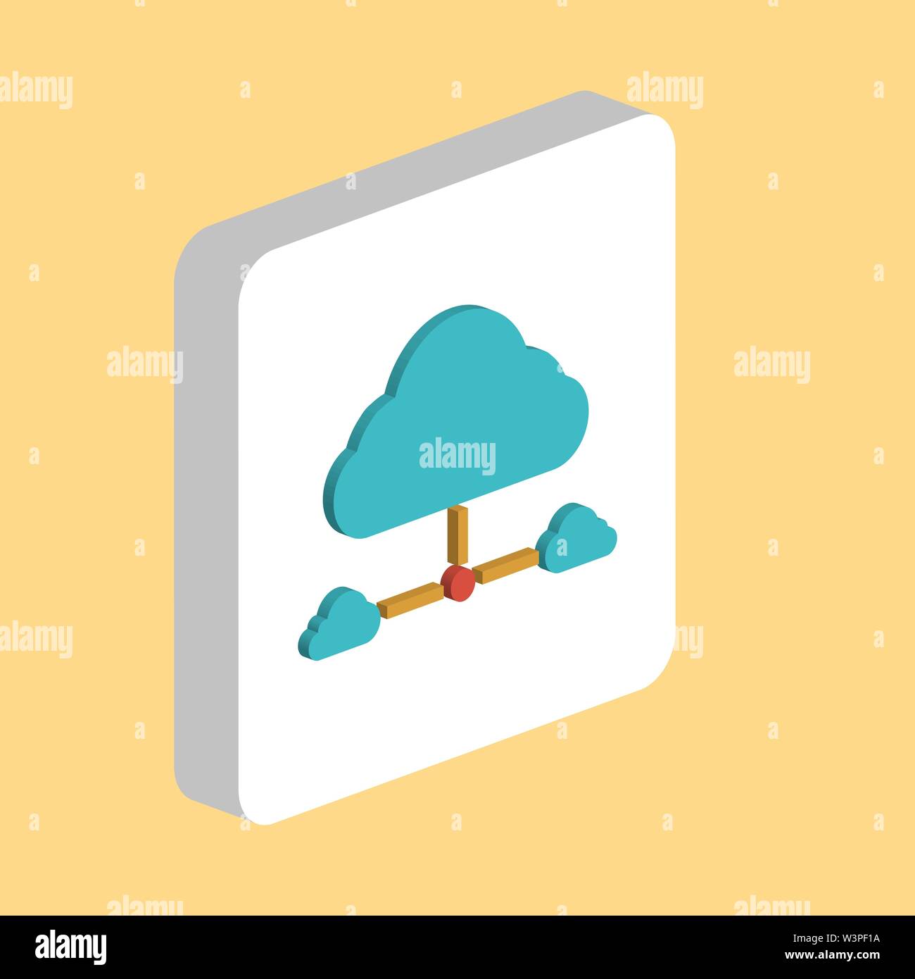 Es Cloud einfachen Vektor icon. Abbildung: Symbol Design Template für web mobile UI-Element. Perfekte Farbe isometrische Piktogramm auf 3d-weißes Quadrat. Es C Stock Vektor