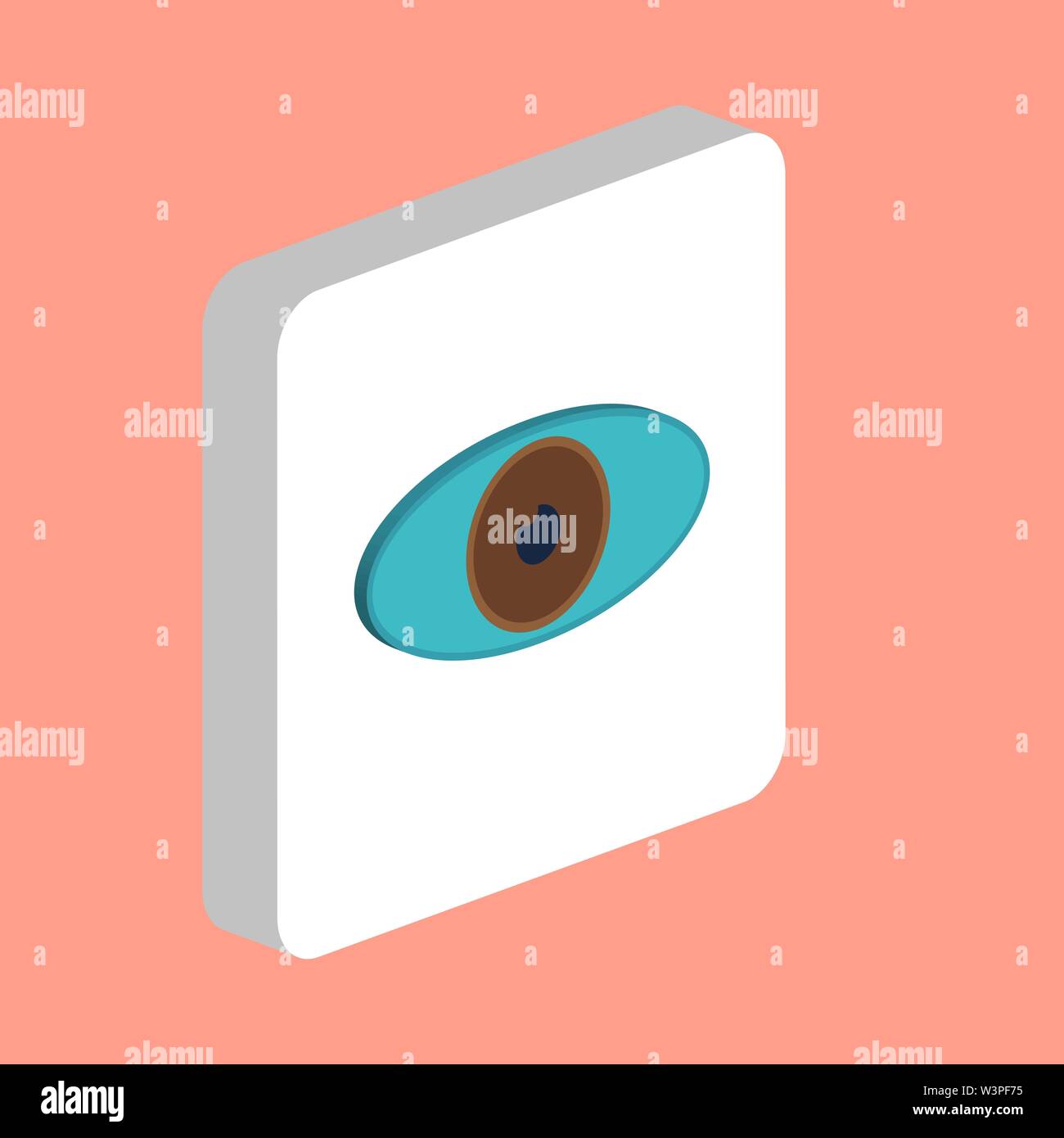 Auge einfachen Vektor icon. Abbildung: Symbol Design Template für web mobile UI-Element. Perfekte Farbe isometrische Piktogramm auf 3d-weißes Quadrat. Auge Symbole Stock Vektor