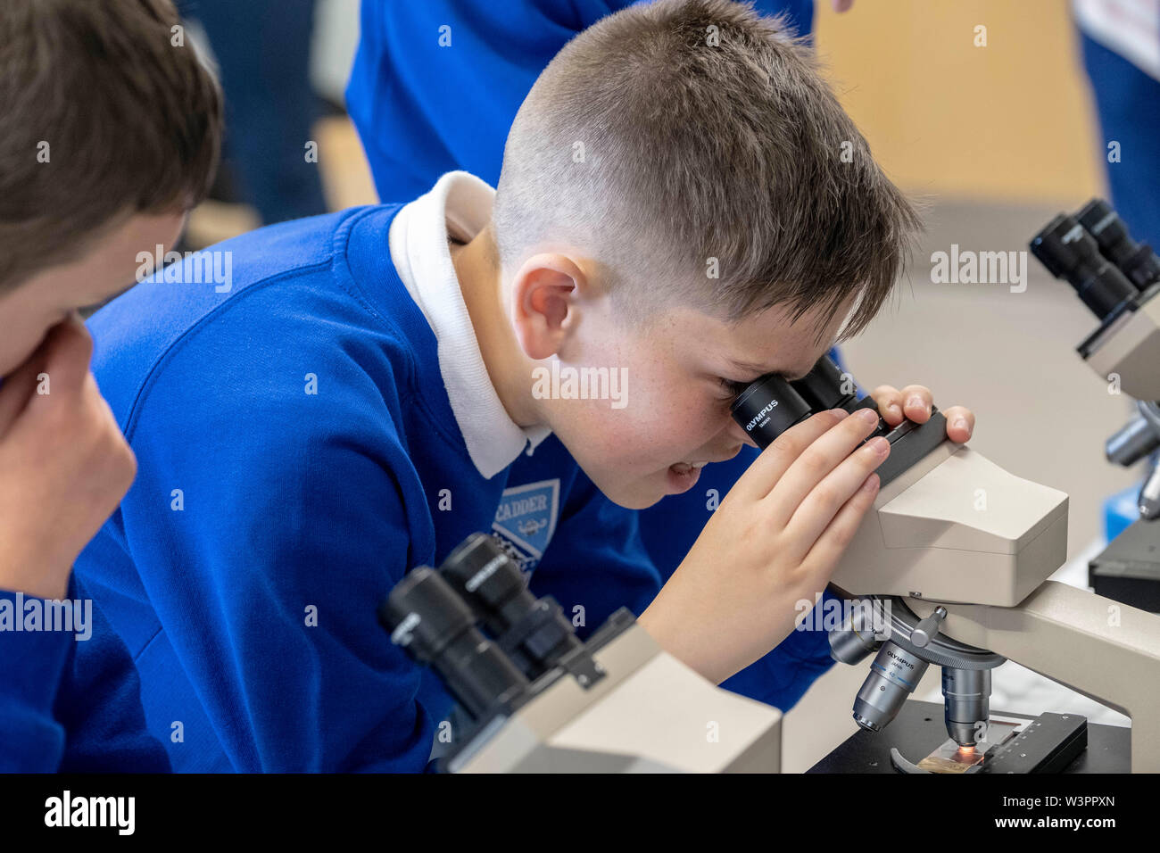 Kinder in der Wissenschaft teilnehmenden Stockfoto