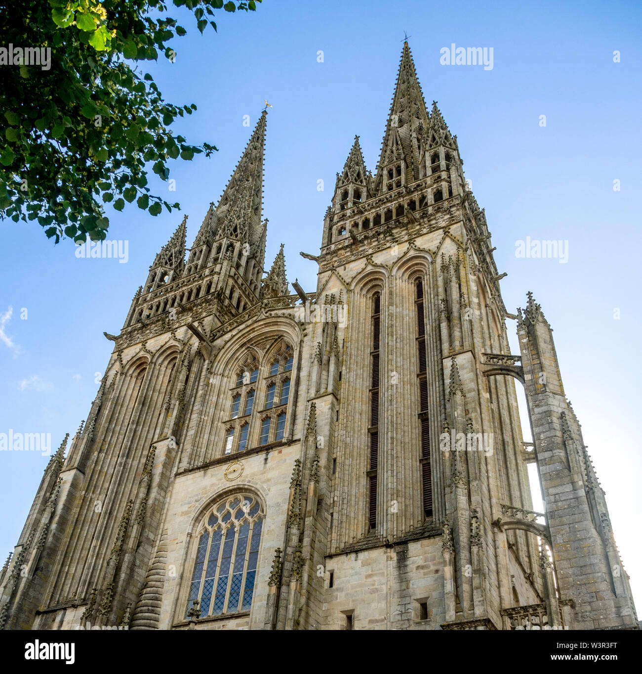 Kathedrale Saint-Corentin von Quimper, Finistere, Bretagne, Frankreich Stockfoto
