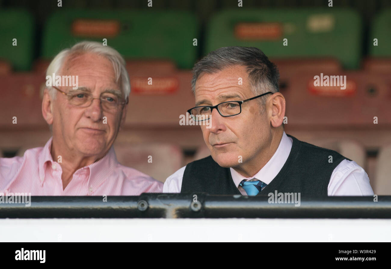 Woking, Großbritannien. 16. Juli, 2019. Mark Palmer während der Vorsaison Freundschaftsspiel zwischen Woking FC & Wycombe Wanderers am Kingfield Stadion, Woking, England am 16. Juli 2019. Foto von Andy Rowland. Credit: PRiME Media Images/Alamy leben Nachrichten Stockfoto