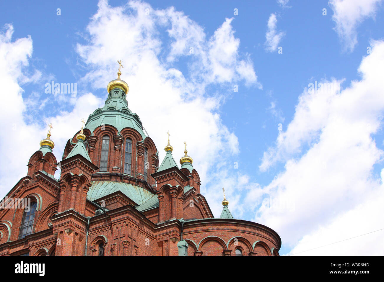 Außenansicht der Uspenski Kathedrale in Helsinki Stockfoto