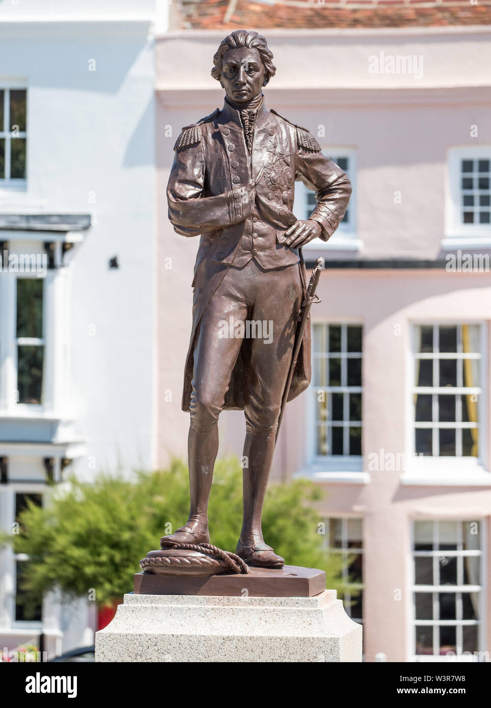 Statue von Lord Horatio Nelson, Portsmouth, Hampshire, Großbritannien Stockfoto