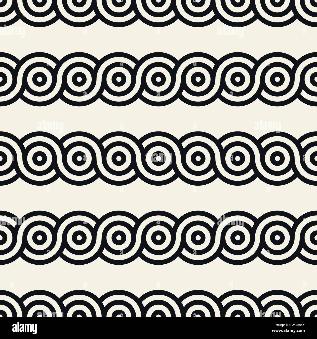 Vektor nahtlose interlacing Linien Muster. Modernes, stilvolles Abstrakt Hintergrund. Wiederkehrende geometrische Streifen Design. Stock Vektor