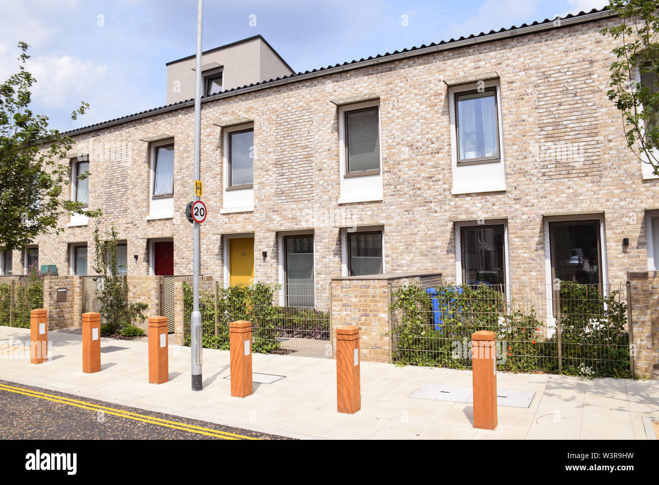 Neuen Sozialen Wohnungsbau aus Goldsmith Street, Norwich, UK. Einige der energieeffizientesten Gehäuse, die jemals in Großbritannien gebaut, Konferenz der Deutschen P Stockfoto