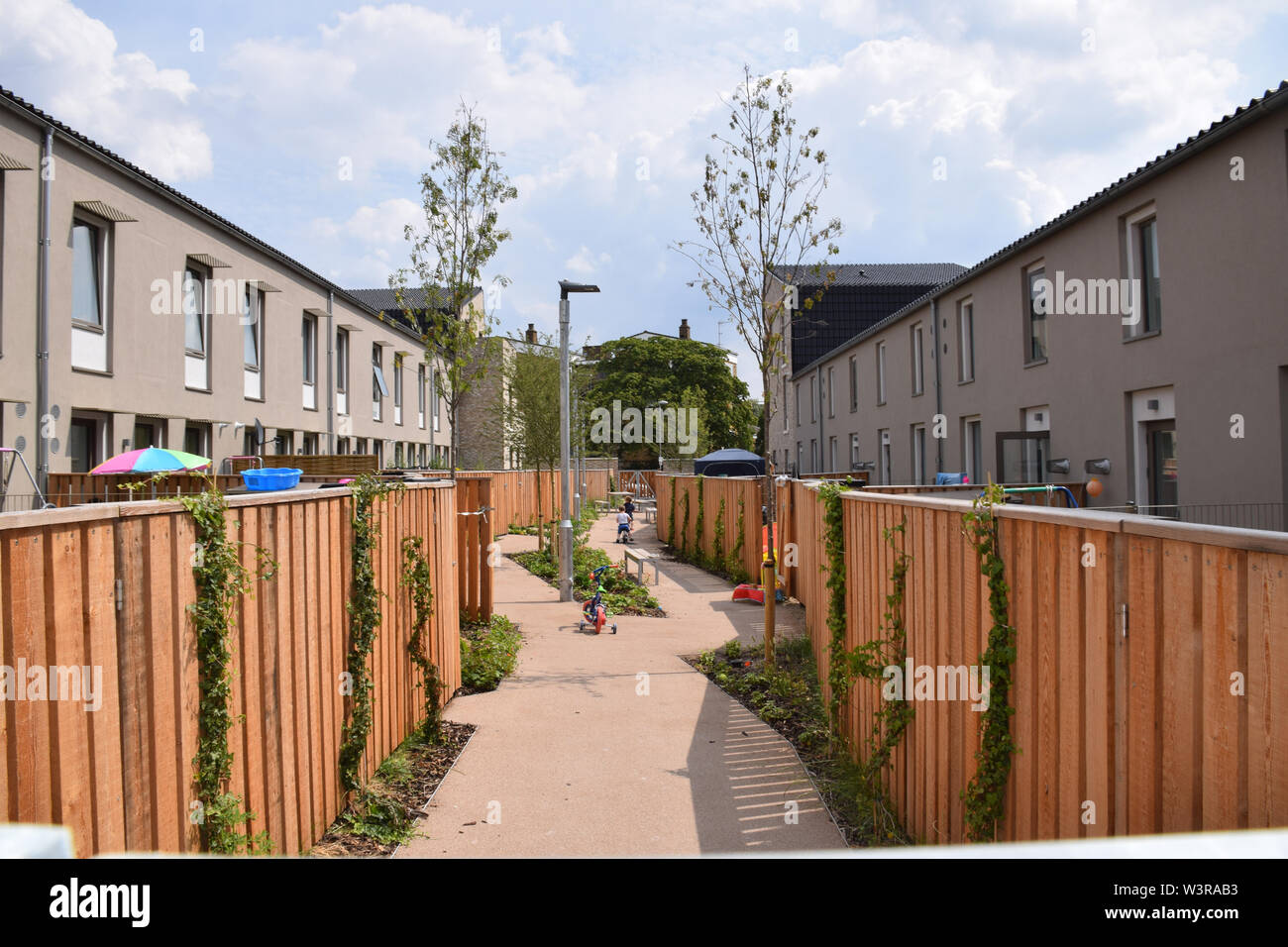 Neuen Sozialen Wohnungsbau aus Goldsmith Street, Norwich, UK. Einige der energieeffizientesten Gehäuse, die jemals in Großbritannien gebaut, Konferenz der Deutschen P Stockfoto