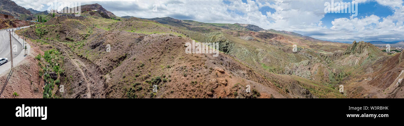 Luftaufnahme von ishak Pasha Palace ist ein halb-zerstörten Palast und administrative Komplex in der Dogubeyazit, Agri Provinz der östlichen Türkei entfernt Stockfoto