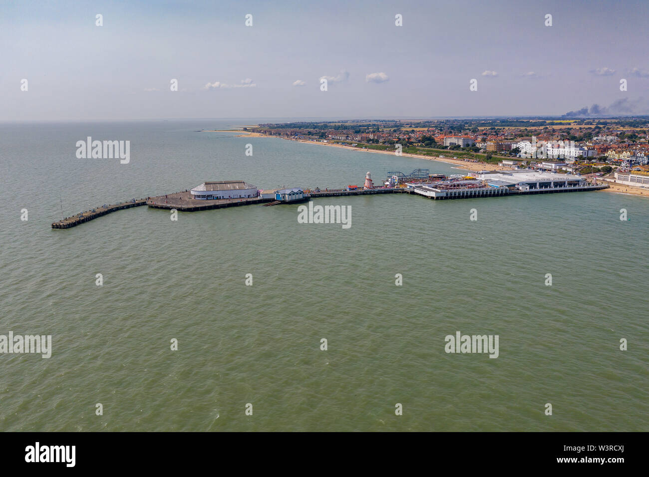 Clacton Pier Luftbild, Clacton-on-Sea, Essex UK Stockfoto