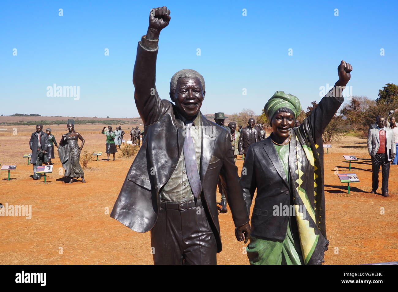 Vom 2. Juli 2019 - Mandela Skulptur in Maropeng, die Wiege der Menschheit, Johannesburg, Südafrika Stockfoto