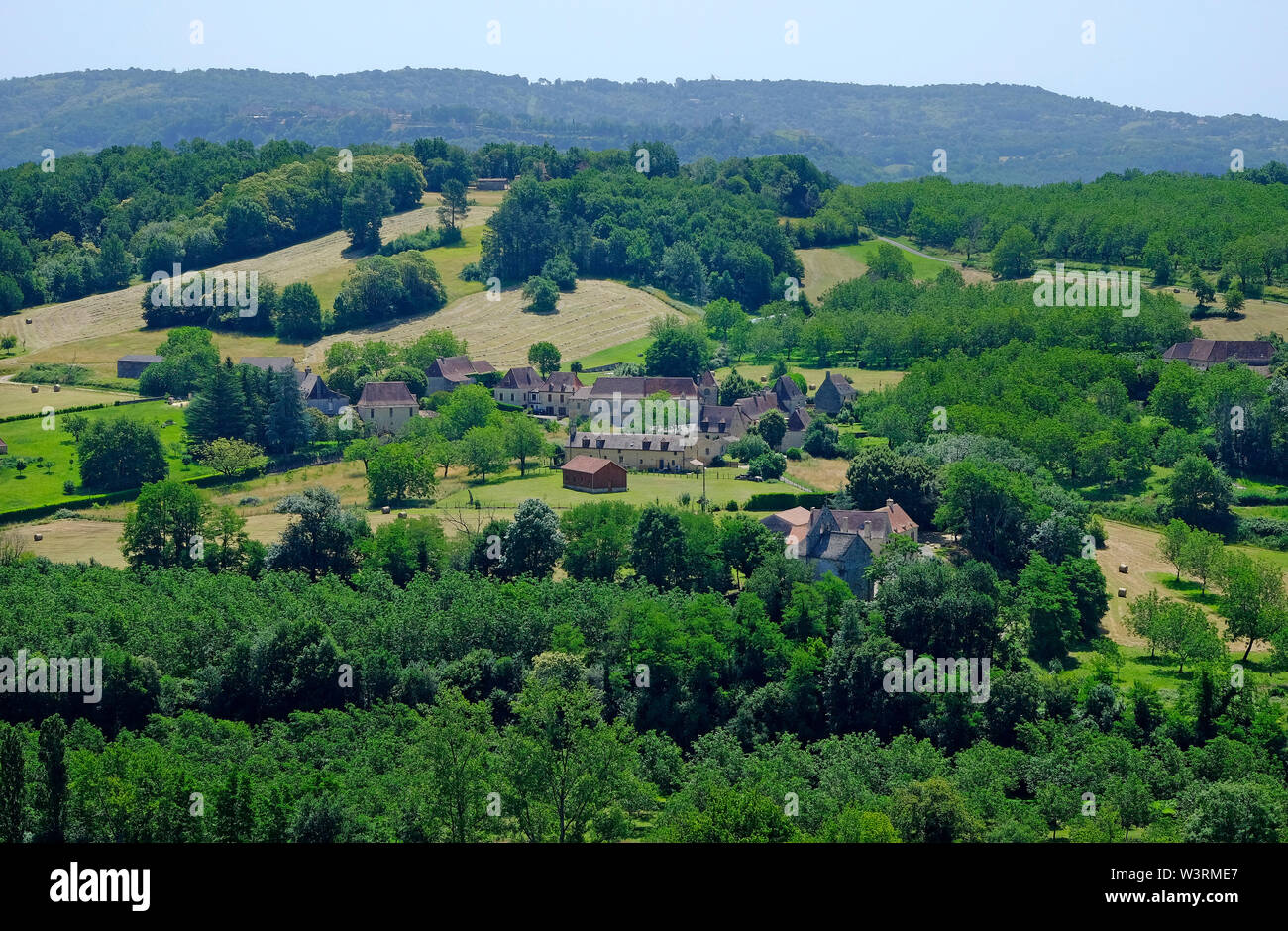 Landschaft Landschaft von Marqueyssac, Dordogne, Frankreich Stockfoto