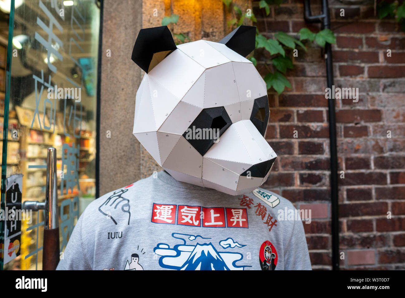 Shanghai, China - 8. Mai 2019: Trendige Papier schneiden panda Handwerk grafischen Stil an Tianzifang, Shanghai Stockfoto