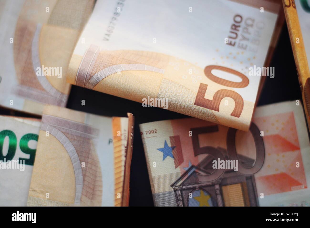 Hintergrund der Euro-banknoten. Stockfoto