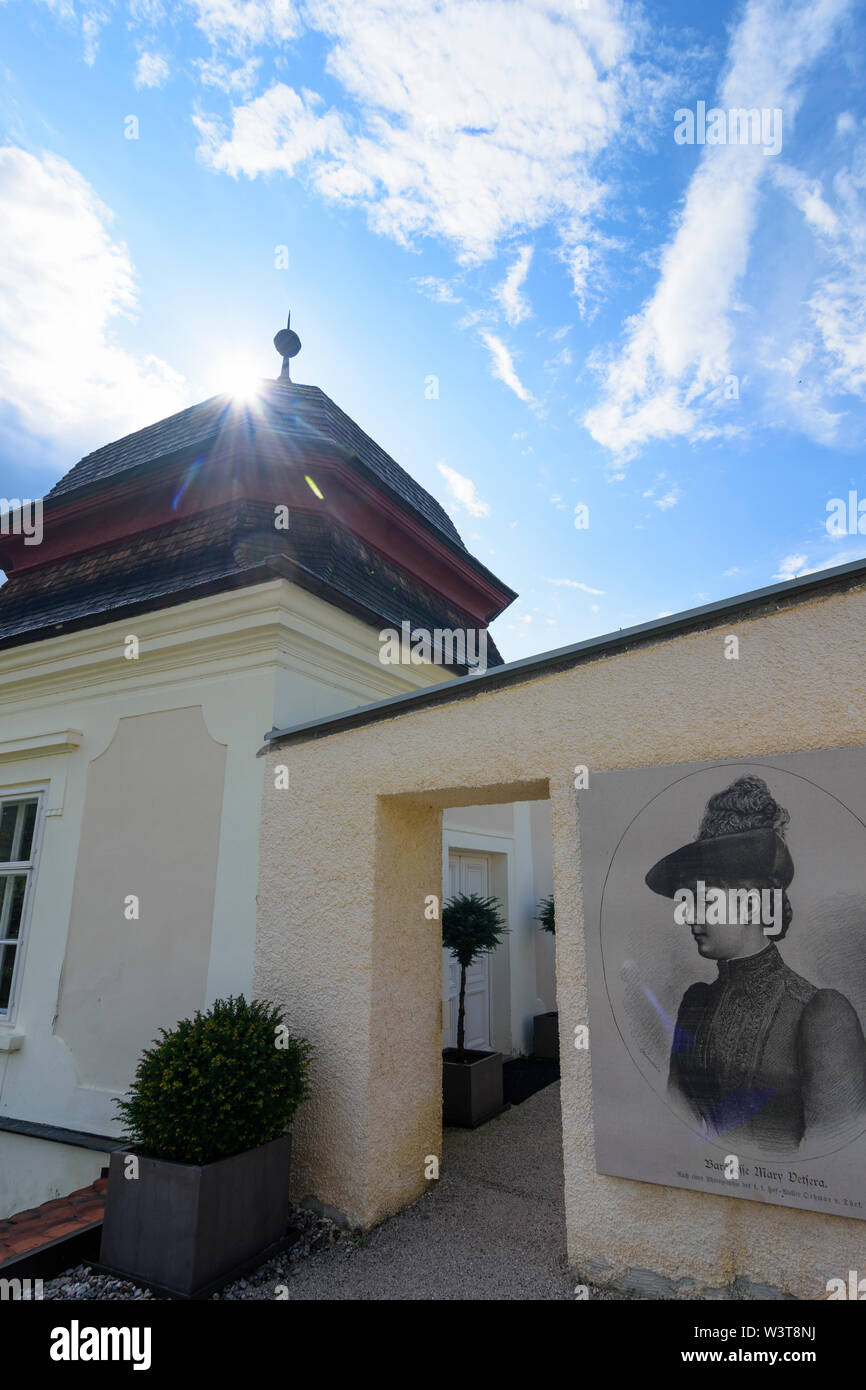 Alland: ehemaliges Schloss Mayerling, heute Karmel St. Josef: teepavillon Tee (Pavillon) im Wienerwald, Wienerwald, Niederösterreich, untere Austr Stockfoto