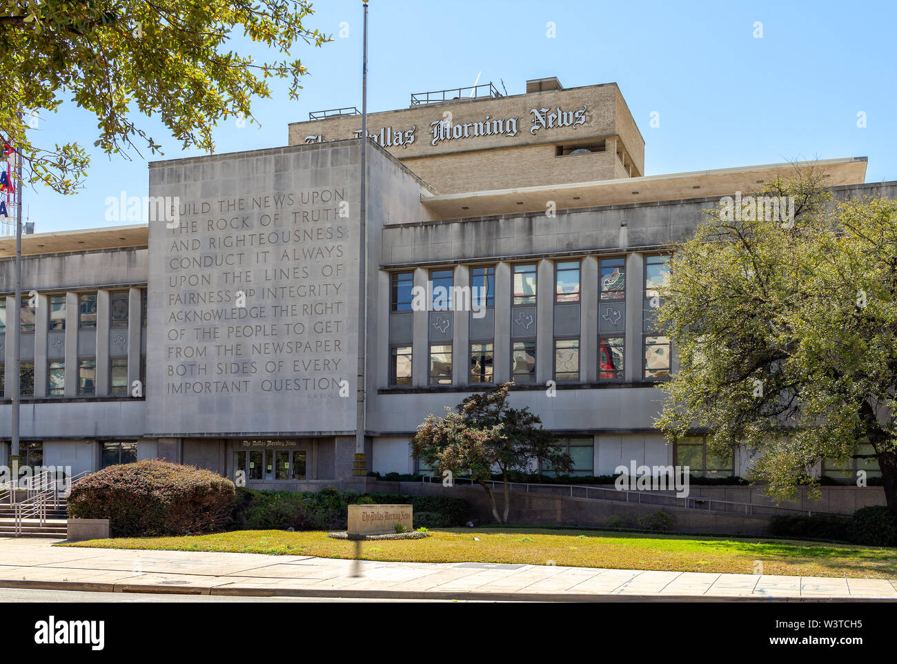 Dallas, Texas - März 16, 2019: Die Dallas Morning News Gebäude Zentrale. Heute ist es eine der 20 größten bezahlt Auflagen in den Vereinigten Stat Stockfoto