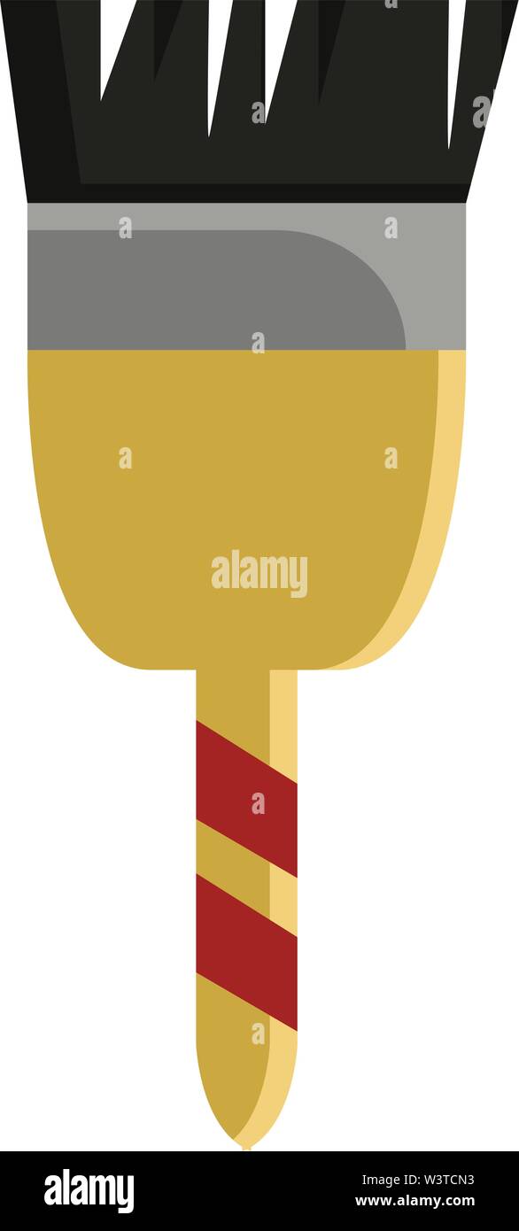 Eine kleine hölzerne Pinsel mit schwarzen Borsten, Vector, Farbe, Zeichnung oder Abbildung. Stock Vektor