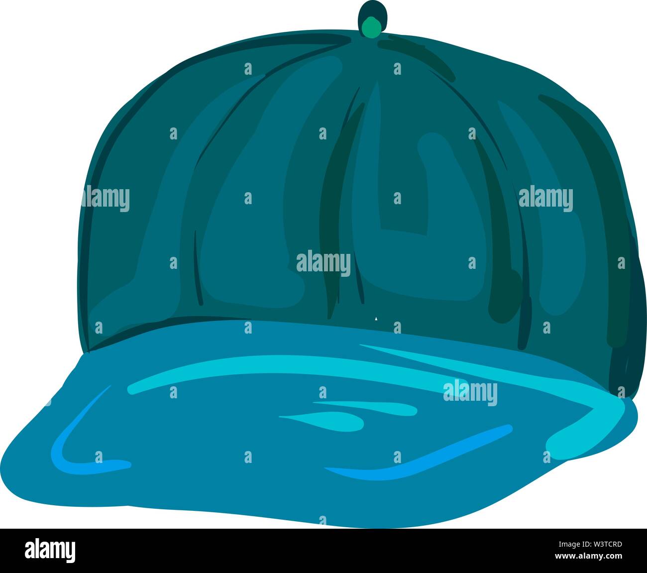 Eine blaue Kappe Hut, Vector, Farbe, Zeichnung oder Abbildung. Stock Vektor