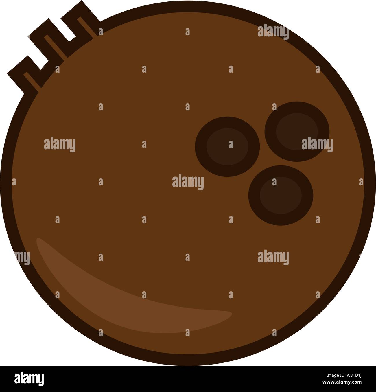 Eine reife braune Kokosnuss, Vector, Farbe, Zeichnung oder Abbildung. Stock Vektor