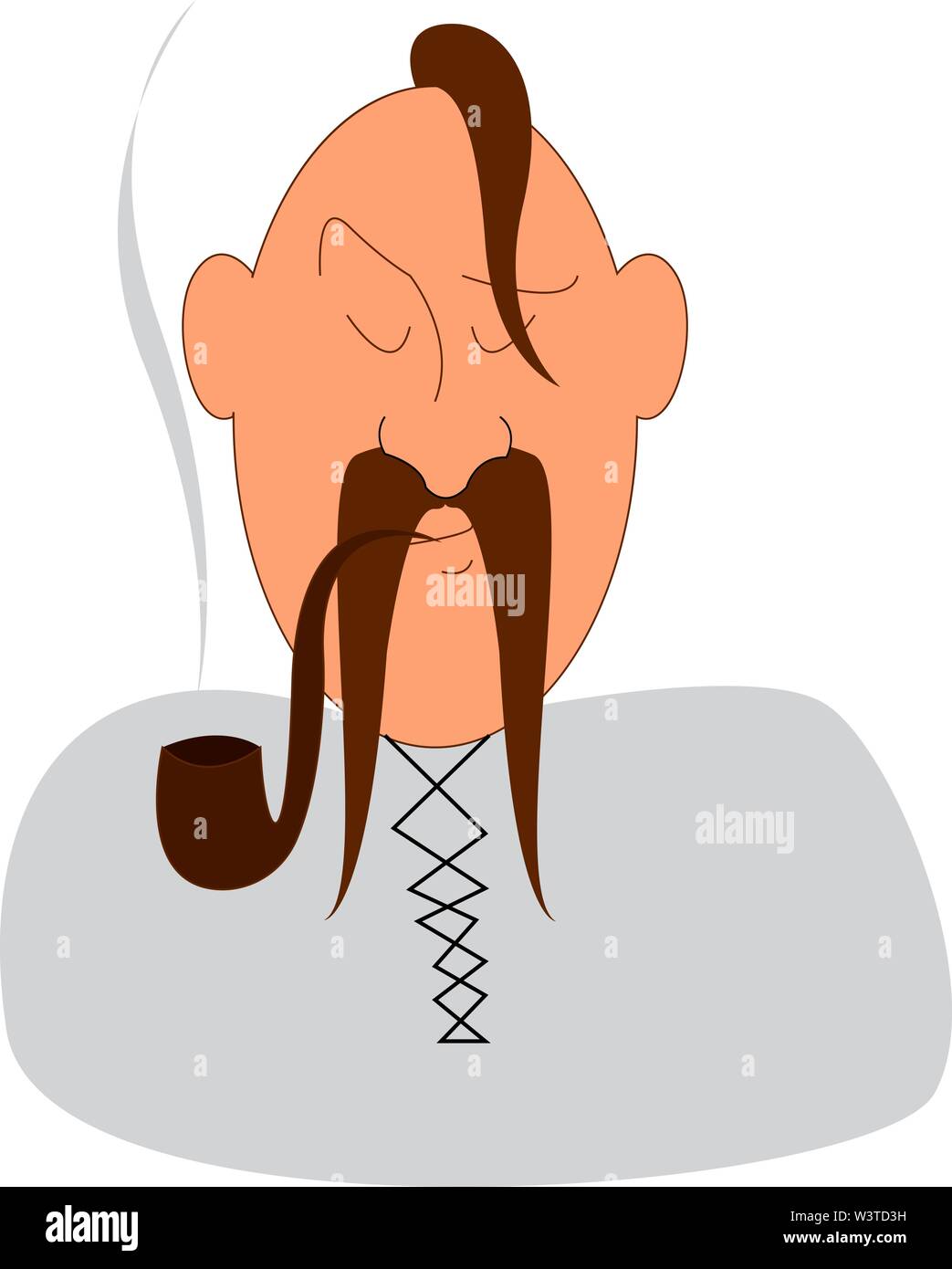 Ein Cartoon von ein Kosak Rauchen einer Pfeife für Tabak, Vector, Farbe ...