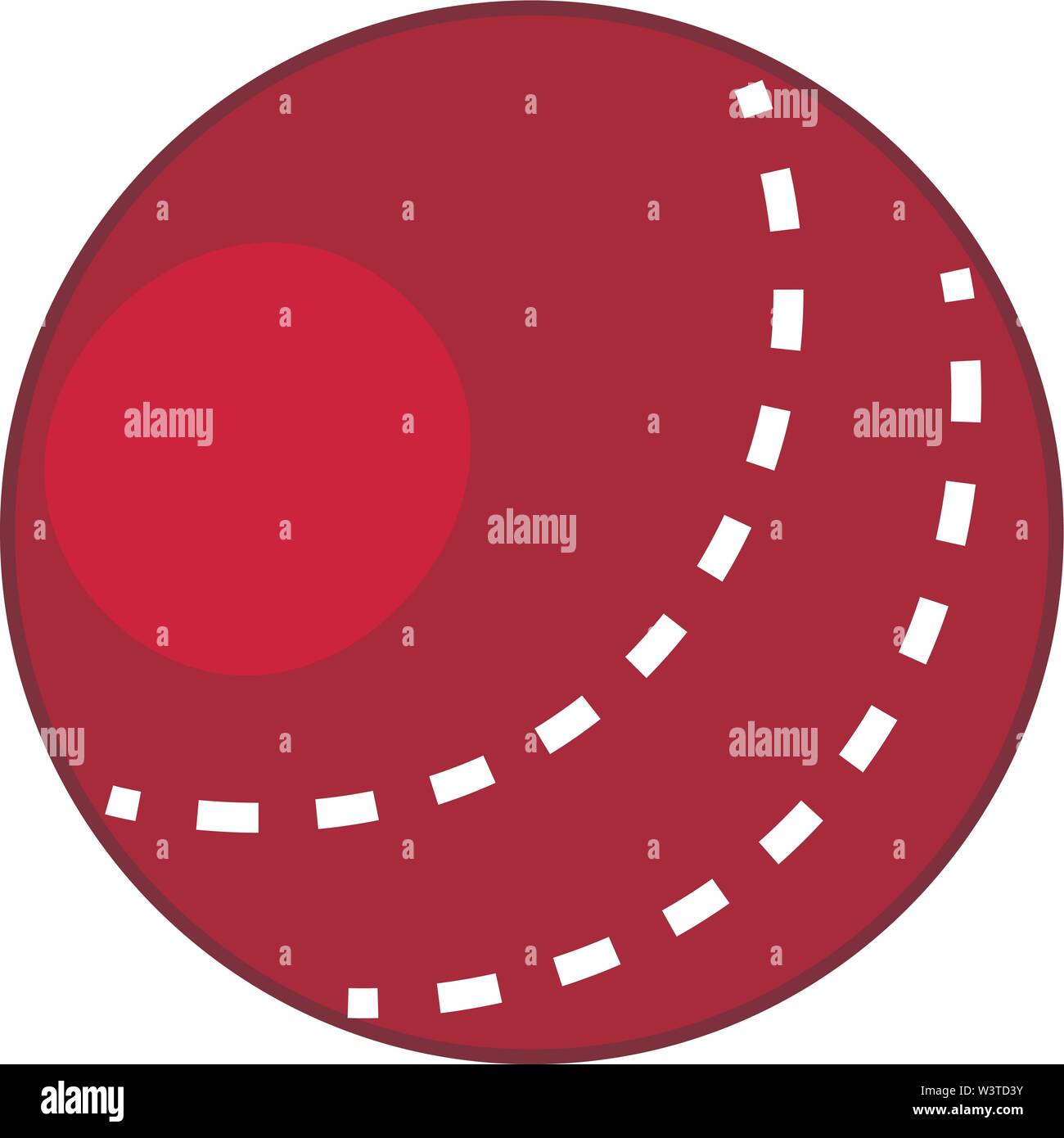 Ein Leder Cricket ball, Vector, Farbe, Zeichnung oder Abbildung. Stock Vektor