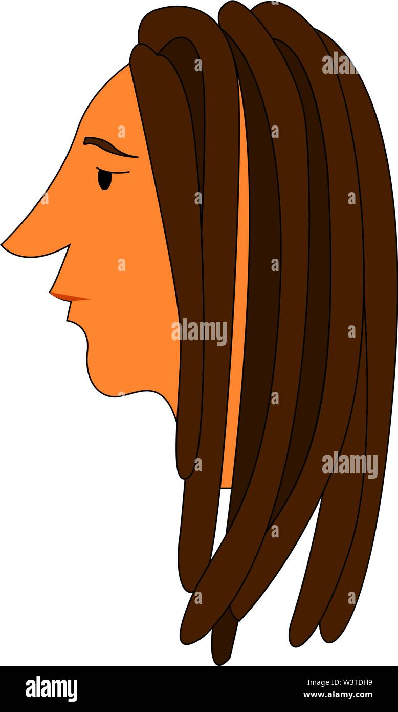 Eine braune Mann mit Dreadlocks Haar, Vector, Farbe, Zeichnung oder Abbildung. Stock Vektor