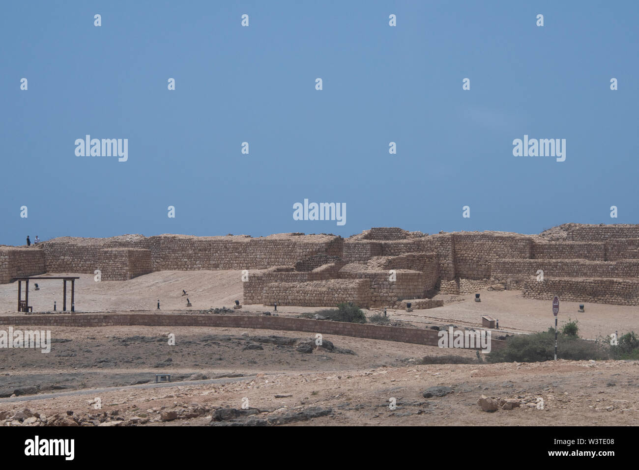 Oman und Dhofar, in der Nähe von Salalah, Khor Rori. Ruinen der alten vor-islamische Siedlung Sumhuram, Teil des historischen Weihrauch Trail, der UNESCO. Stockfoto