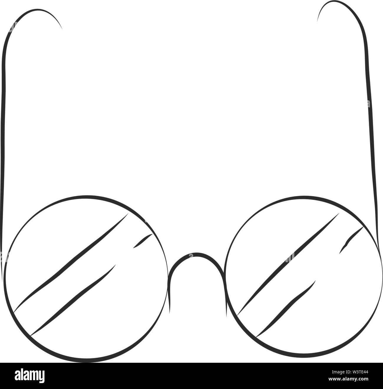 Ein Mann mit einem Schnurrbart mit geschlossenen Augen das Tragen einer Brille, Vector, Farbe, Zeichnung oder Abbildung. Stock Vektor