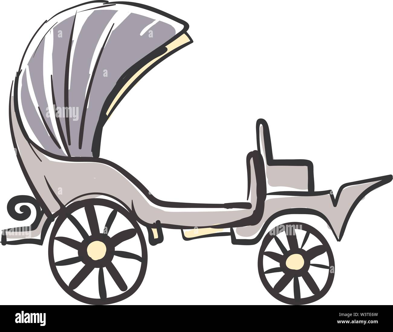 Ein Pferdefuhrwerk grau Schlitten, Vector, Farbe, Zeichnung oder Abbildung. Stock Vektor
