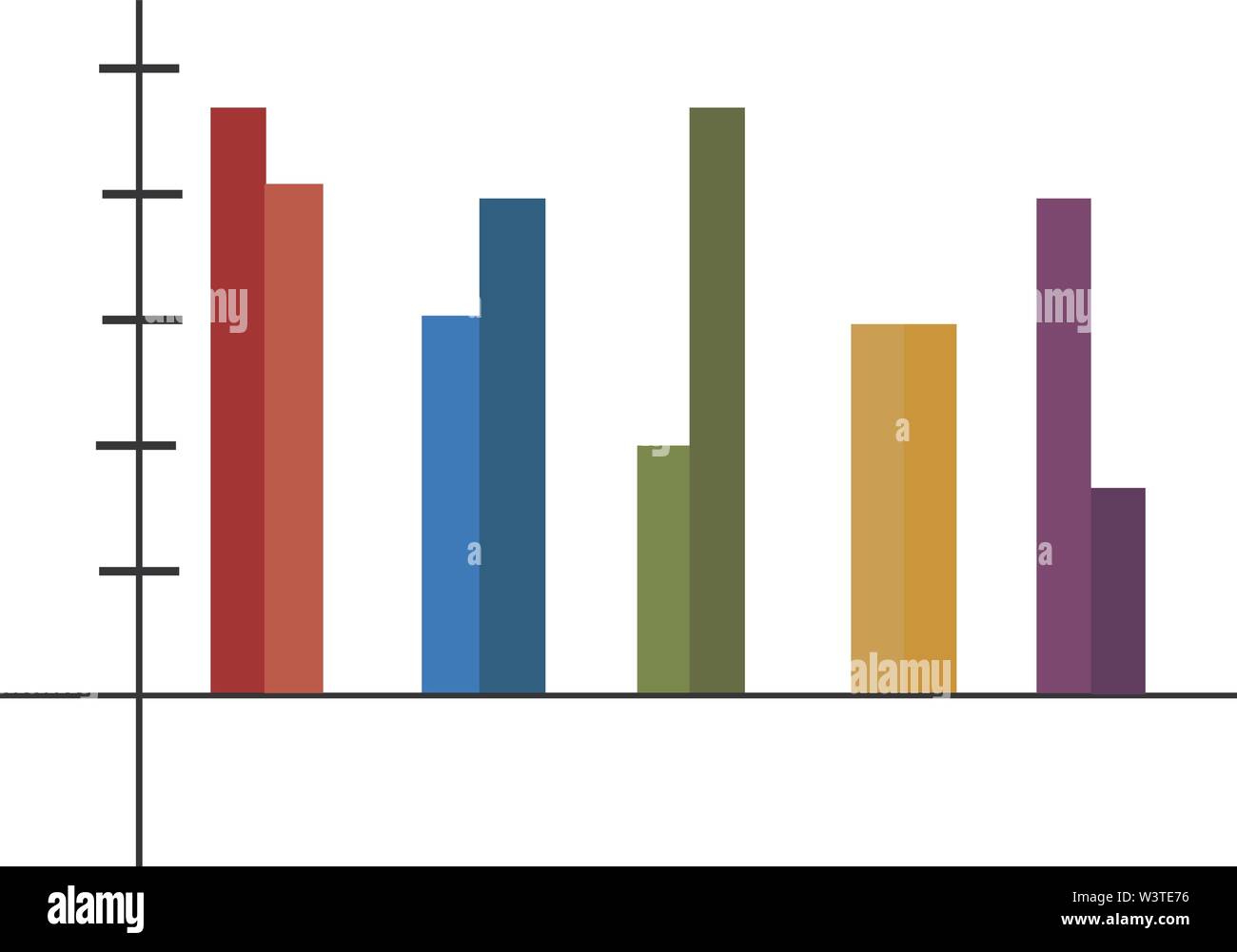 Eine bunte Säulendiagramm, Vector, Farbe, Zeichnung oder Abbildung. Stock Vektor