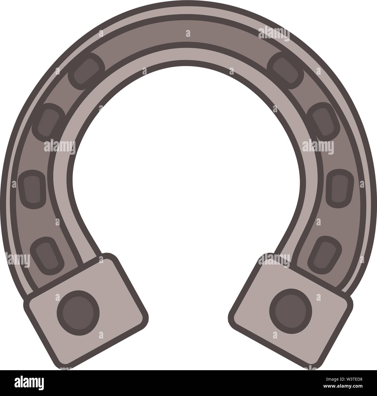 Ein Hufeisen wie Buchstaben U, Vector, Farbe, Zeichnung oder Abbildung geprägt. Stock Vektor